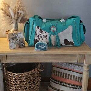 Turquoise Western-Style Women's Bag